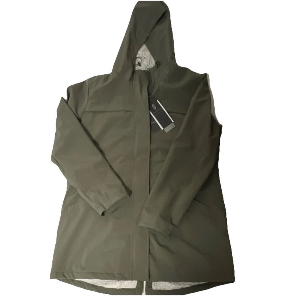 Outside In Olive Softshell Hooded Water Resistant Insulated Winter Jacket L